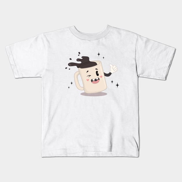 I LOVE COFFEE Kids T-Shirt by bratcave.studio